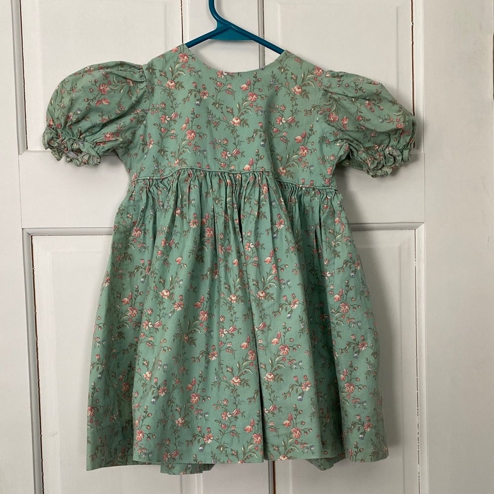 Charming Floral Kids Dress in Green